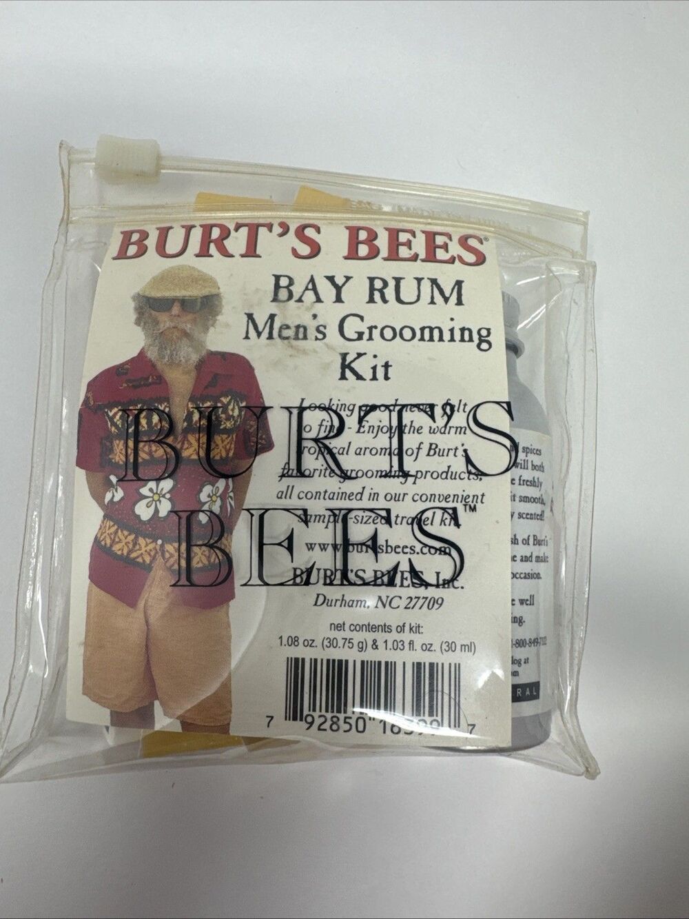 VTG 4pc BURT'S BEES Bay Rum Grooming Kit Travel Size Aftershave Balm Cologne Cre